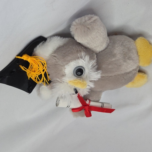 Graduation Owl plush Dandee bird cap with diploma Grad Gift 7" - Picture 3 of 11